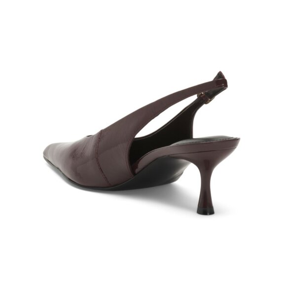 MARC FISHER LTD Wine Patent Leather Reynna Slingback Kitten Heels - Picture 2 of 2